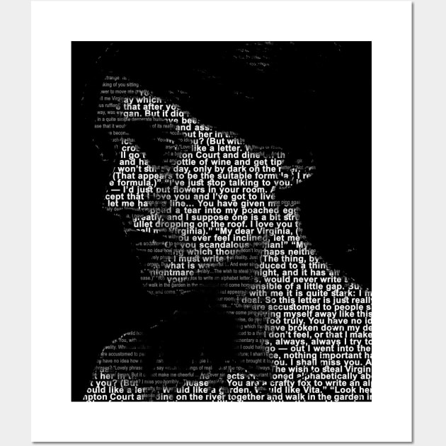 Virginia Woolf - word portrait - made from the love letters between her and Vita Wall Art by RandomGoodness